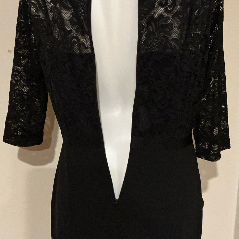 MISSMAY Mother Of The Bride Black Lace Long Side Slit Evening Gown Dress Sz XL - Picture 12 of 16
